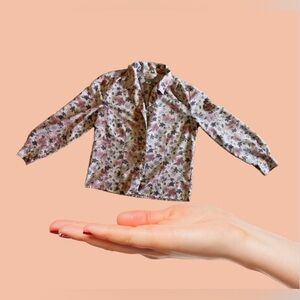 María caridad González petite Women's Long Sleeve Floral Blouse Multicolor 6 P